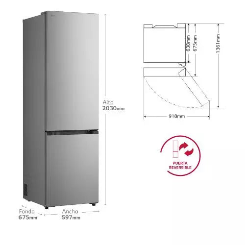 Frigorífico combi LG GBBS322CPY